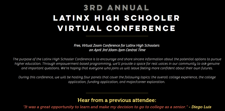 Latinx High Schooler Conference Website