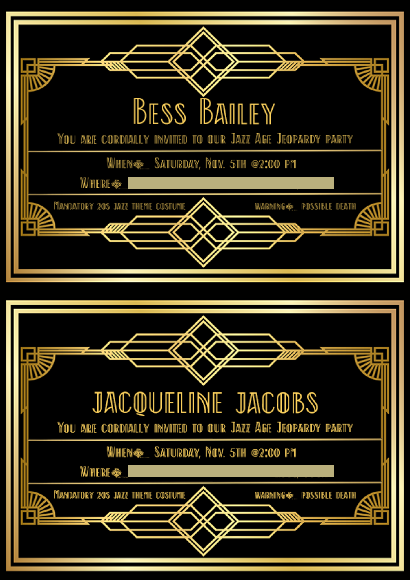 Murder-Mystery Party Invitations